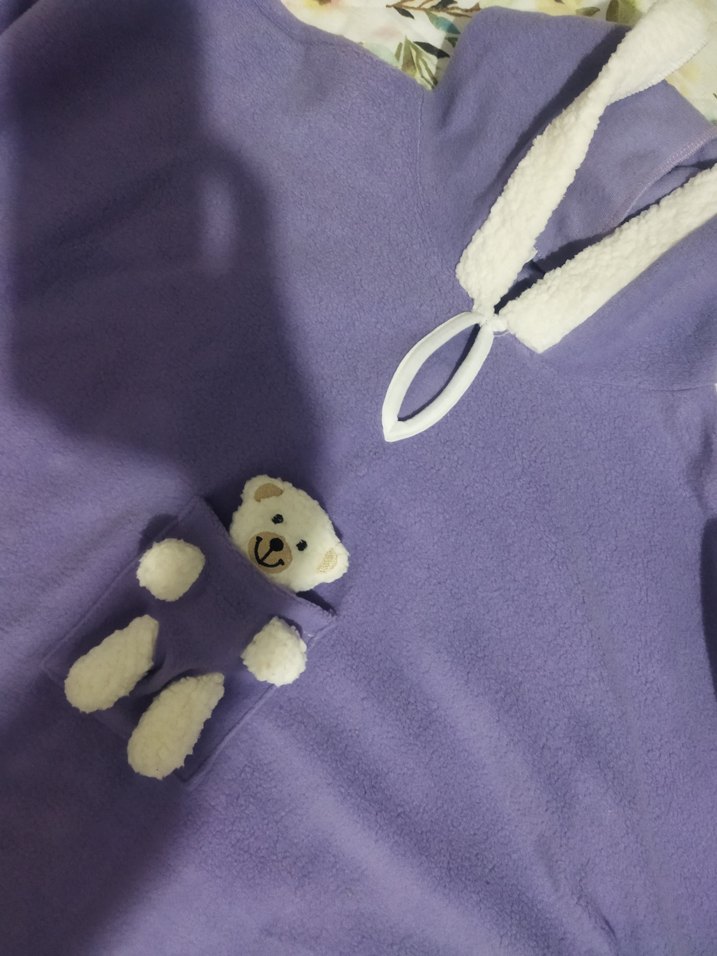 Mor Poncho Kız Çocuk için - Görsel 2