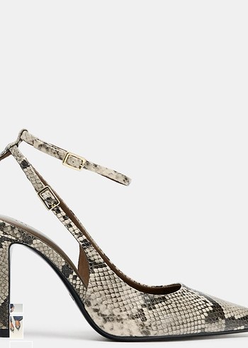Kahverengi Yılan Desenli Stiletto Topuklu Kadın Ayakkabı - Görsel 3