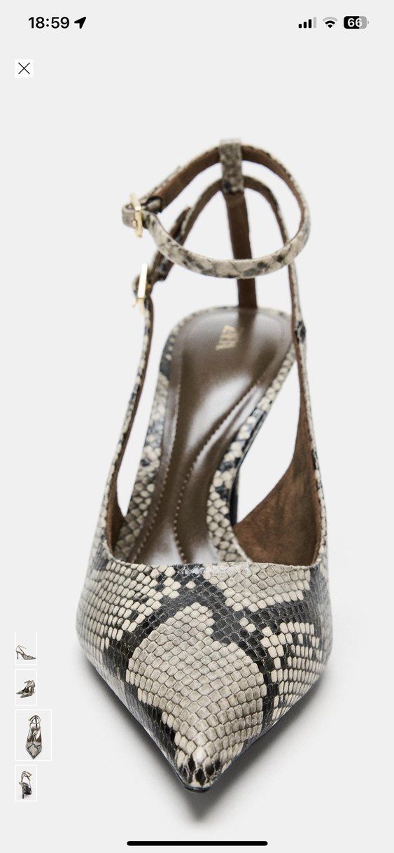 Kahverengi Yılan Desenli Stiletto Topuklu Kadın Ayakkabı - Görsel 4