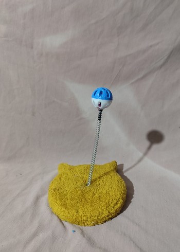 Renkli Kedi Oyuncağı Sarı Peluş Tabanlı