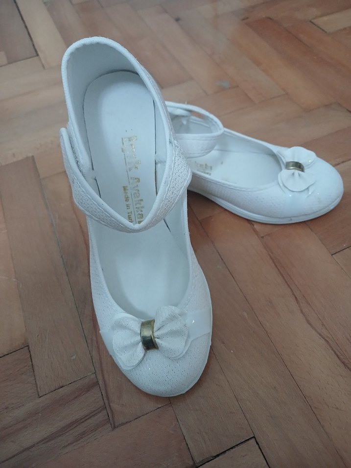 Kız Çocuk Beyaz Fiyonk Detaylı Babet - Görsel 3