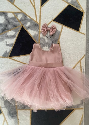 Pembe Kız bebek tül Elbise