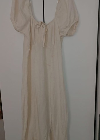 LC Waikiki Beyaz Straplez Midi Elbise