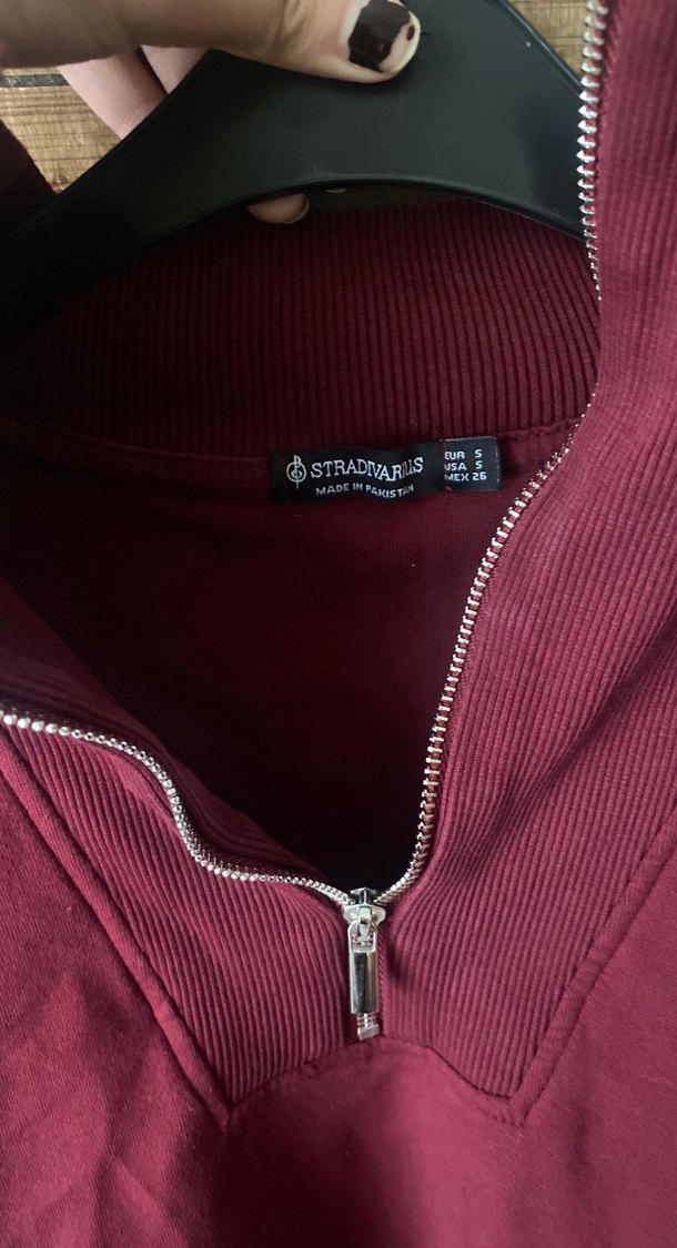 Bordo stradivarius Yüksek Yakalı Sweatshirt - Görsel 2