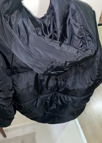 Siyah oversize kalıp kadın mont - Görsel 3