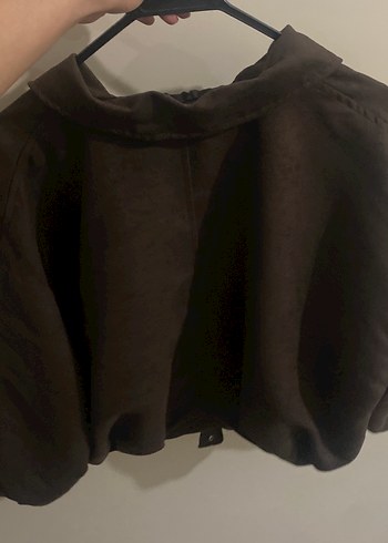 Kahverengi yeni sezon Süet Fermuarlı Ceket - Görsel 2