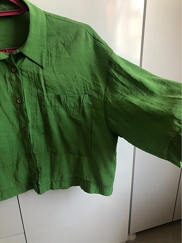 l Beden yeşil Renk Gömlek ve Bluz