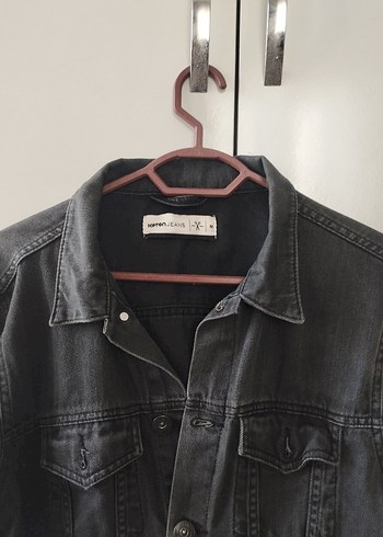 Kadın Gri Düğmeli Denim Ceket - Görsel 3