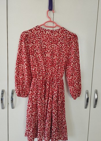 V Yaka Uzun Kollu Bohem Elbise - Görsel 4