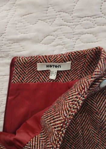 Düğmeli Kahverengi Mini Etek - Görsel 3