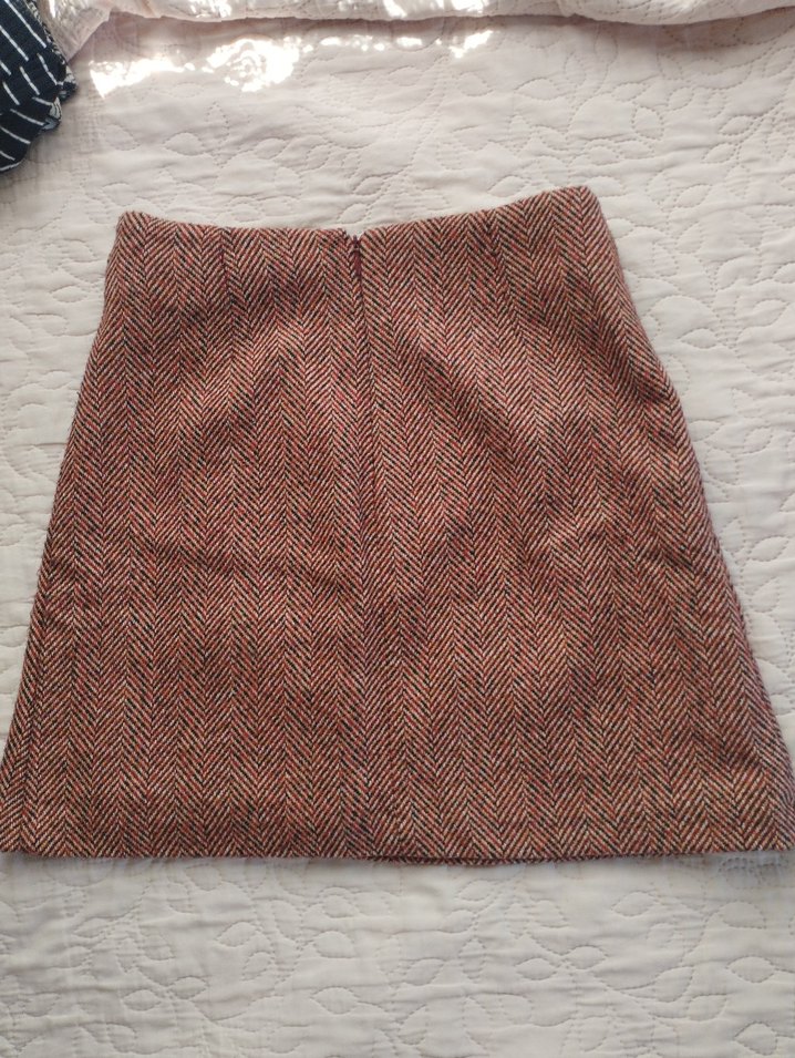 Düğmeli Kahverengi Mini Etek - Görsel 4