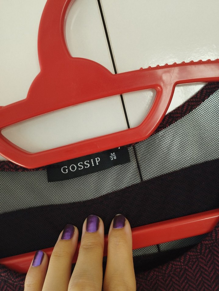 Bordo Uzun Kollu Triko Kadın Elbise - Görsel 3