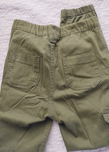 Kadın Haki Pamuklu Kemerli Kargo Pantolon - Görsel 6