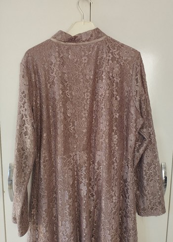 Dantel Detaylı Bej Kadın Uzun Elbise - Görsel 6