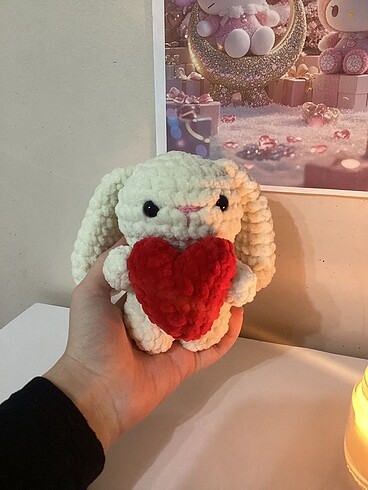 Kalpli tavşan örgü peluş