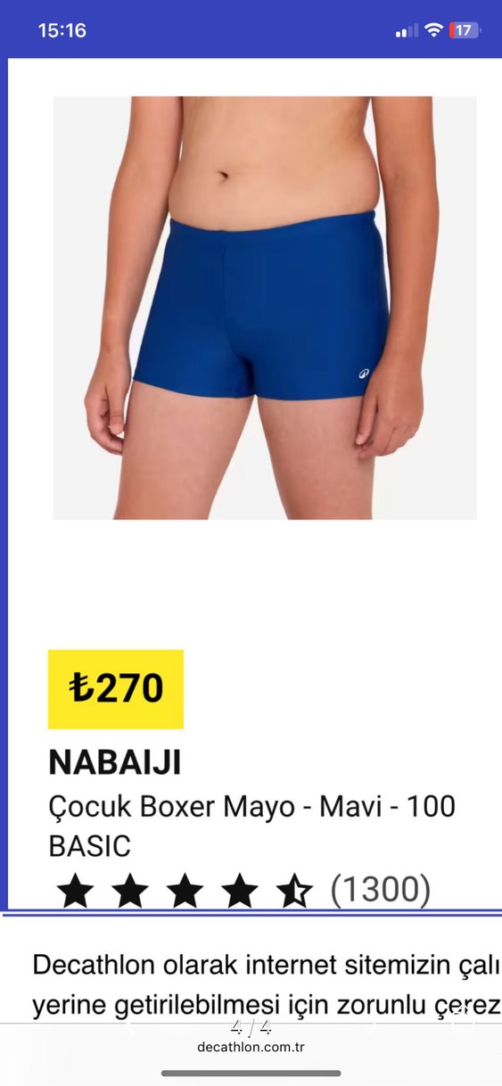 Erkek Çocuk Lacivert şort mayo - Görsel 4