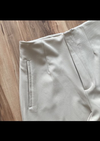 Bej Midi zata Kadın Kumaş Pantolon - Görsel 2