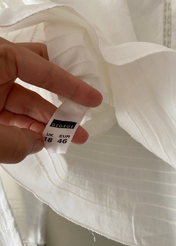 Uzun Kollu Beyaz Keten Bohem Bluz - Görsel 4