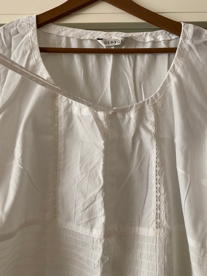 Uzun Kollu Beyaz Keten Bohem Bluz - Görsel 5