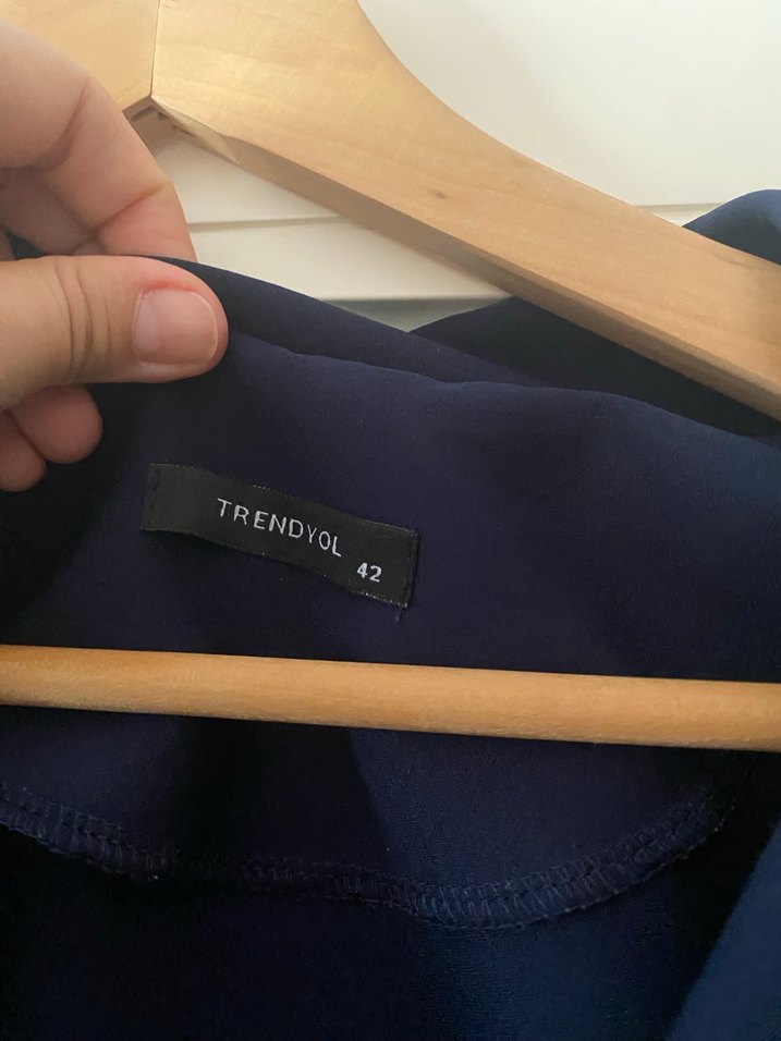 Lacivert Keten Kadın Midi Tulum - Görsel 3