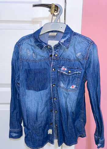 ZARA BOYS Mavi Denim Kadın Gömlek
