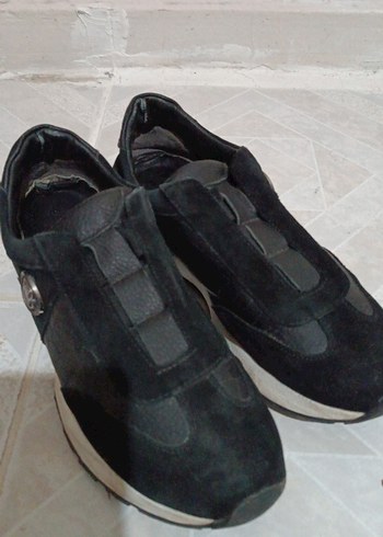 Siyah Süet erkek Dolgu Topuk Spor Ayakkabı - Görsel 3