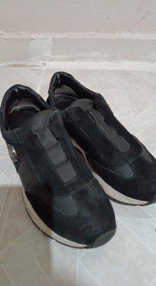 Siyah Süet erkek Dolgu Topuk Spor Ayakkabı - Görsel 3