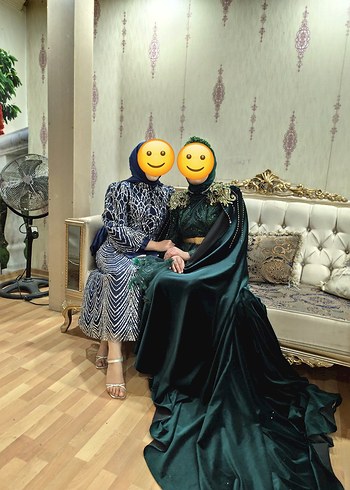 Abiye Parlak Gri Payetli Uzun Abiye Elbise