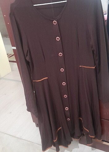 Kahverengi penye tunik