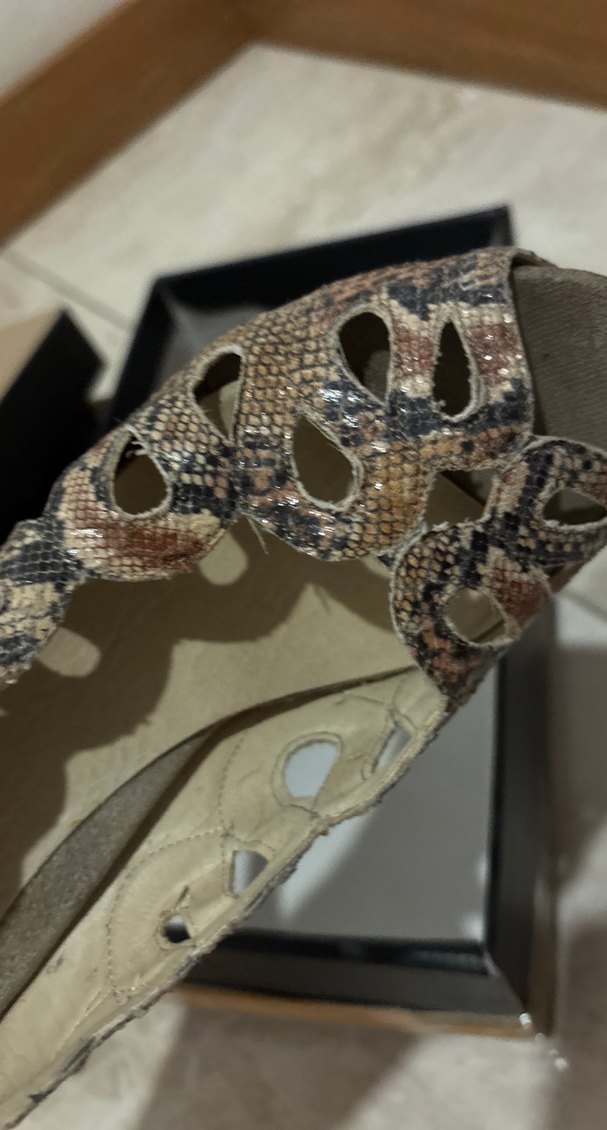 Kahverengi Süet Yılan Desenli Stiletto Topuklu - Görsel 3