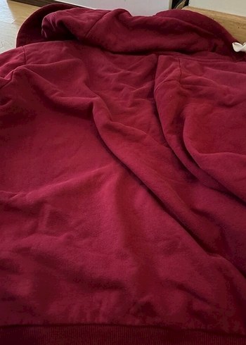 Bordo Kapüşonlu pamuklu - Görsel 2