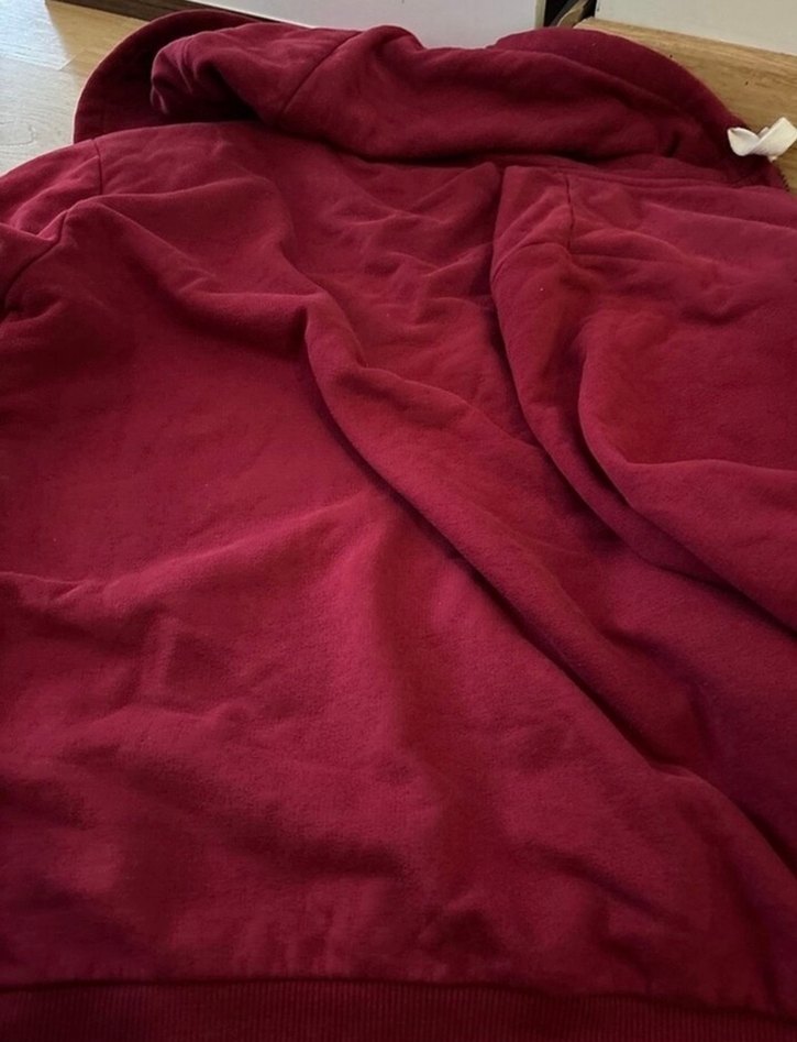 Bordo Kapüşonlu pamuklu - Görsel 2