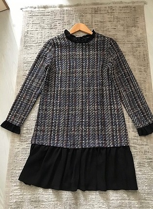 Milla Tüvit Elbise + Çizgili Bluz