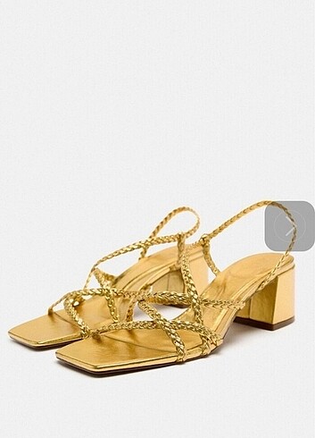 39 Beden Zara Gold Topuklu Sandalet 