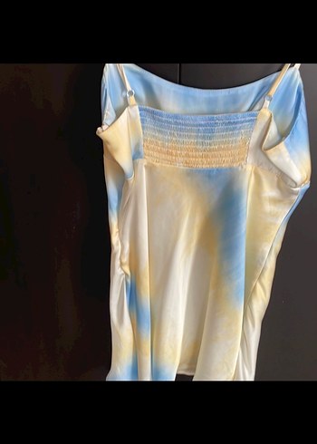 Zara ZARA Mavi Pastel Bağlamalı Mini Elbise