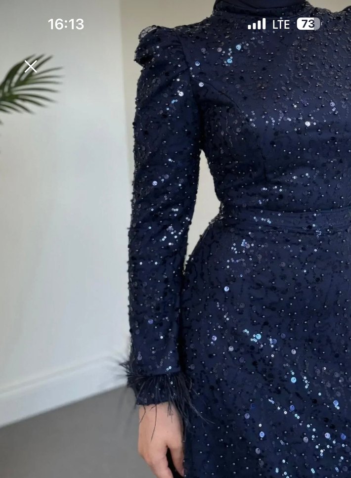 İşlemeli incili abiye - Görsel 4