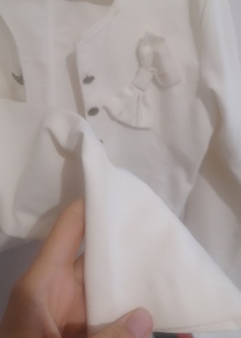 Düğmeli Beyaz Bolero - Görsel 3