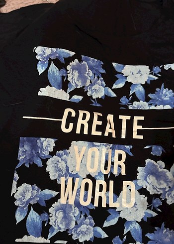 Baskılı Siyah Mini Hamile Tişörtü - Görsel 2