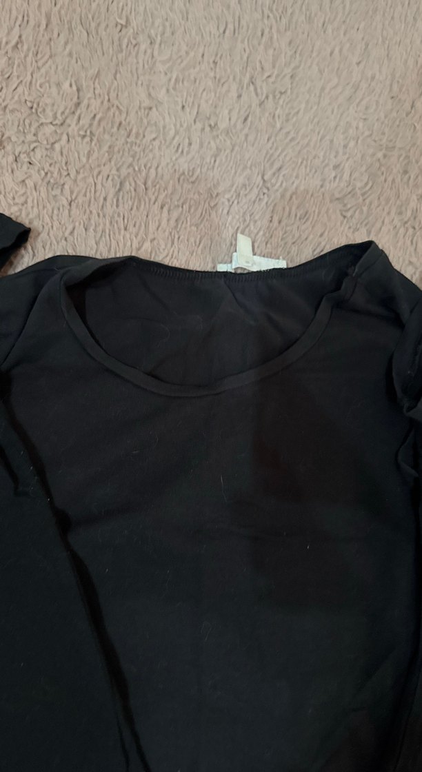 Baskılı Siyah Mini Hamile Tişörtü - Görsel 3