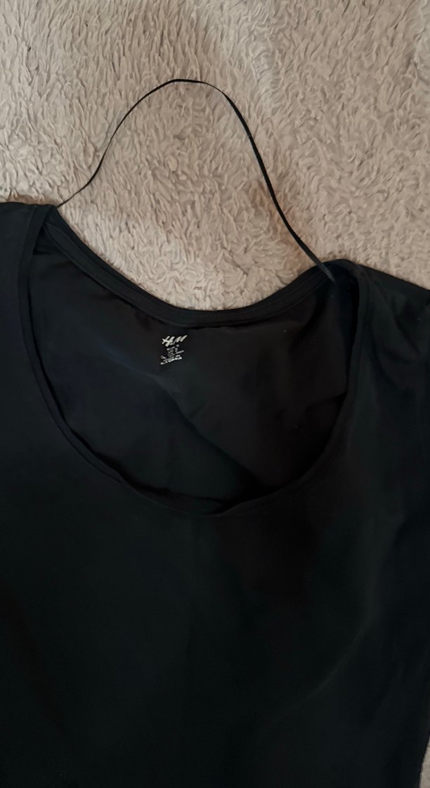 Baskılı Siyah Mini Hamile Tişörtü - Görsel 4