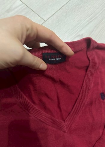 Bordo V Yaka Kadın Triko Kazak - Görsel 2