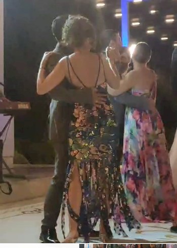 Diğer Mavi Dantelli Uzun Bohem Gece Elbisesi