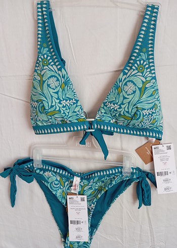 Penti Turkuaz Dantel Detaylı Bohem Bikini