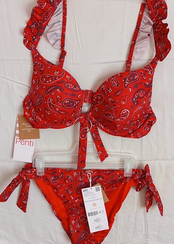 Penti Kırmızı Bohem Baskılı Mini Bikini