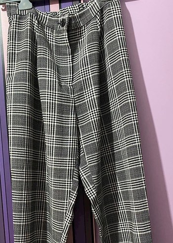 H&M Hm Siyah Beyaz Ekose Pantolon