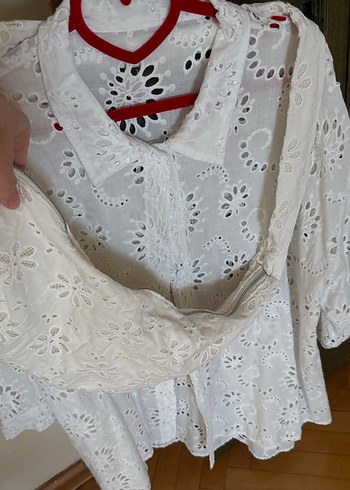 Nakışlı Beyaz çanta - Görsel 5