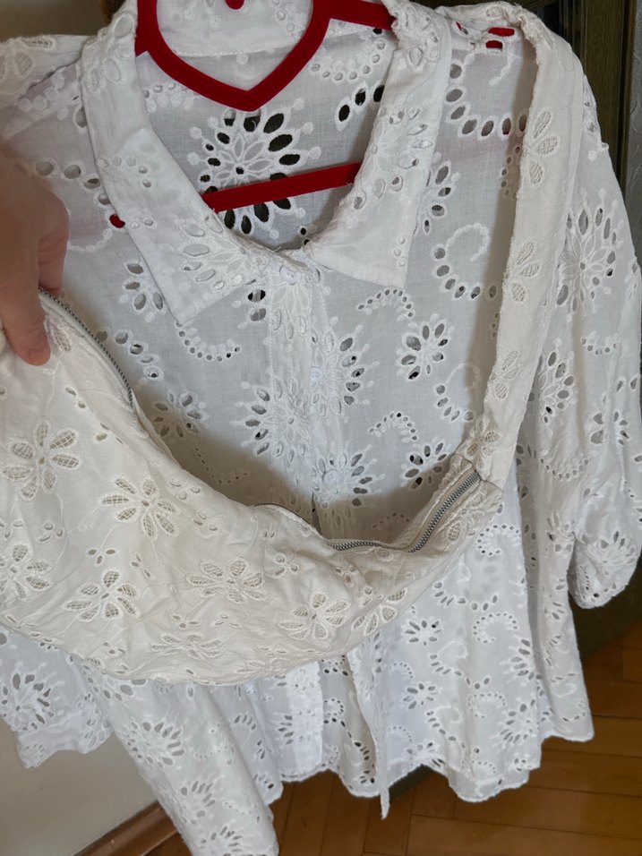 Nakışlı Beyaz çanta - Görsel 5