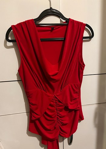 Kırmızı Drapeli detaylı örme büstiyer - Görsel 3