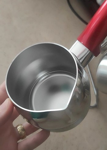 Karaca Kırmızı Saplı Çelik Standlı Karaca 3 lü cezve takımı