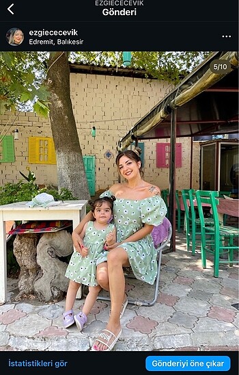 Diğer Anne kız kombin yazlık elbise anne çocuk